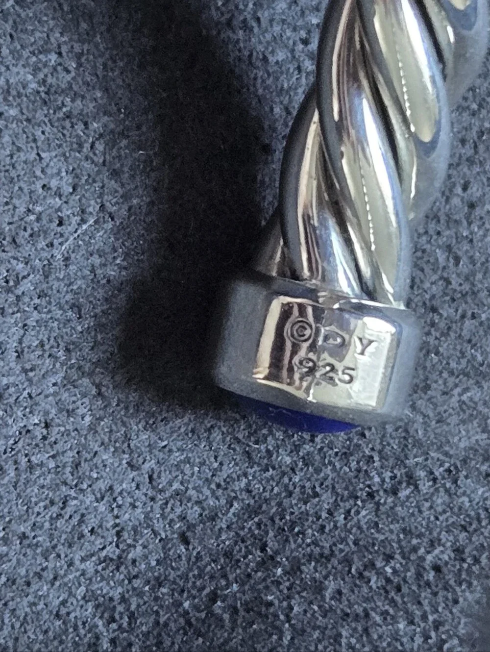 David Yurman Cable Cuff BraceletSterling Silver with Lapis 6mm